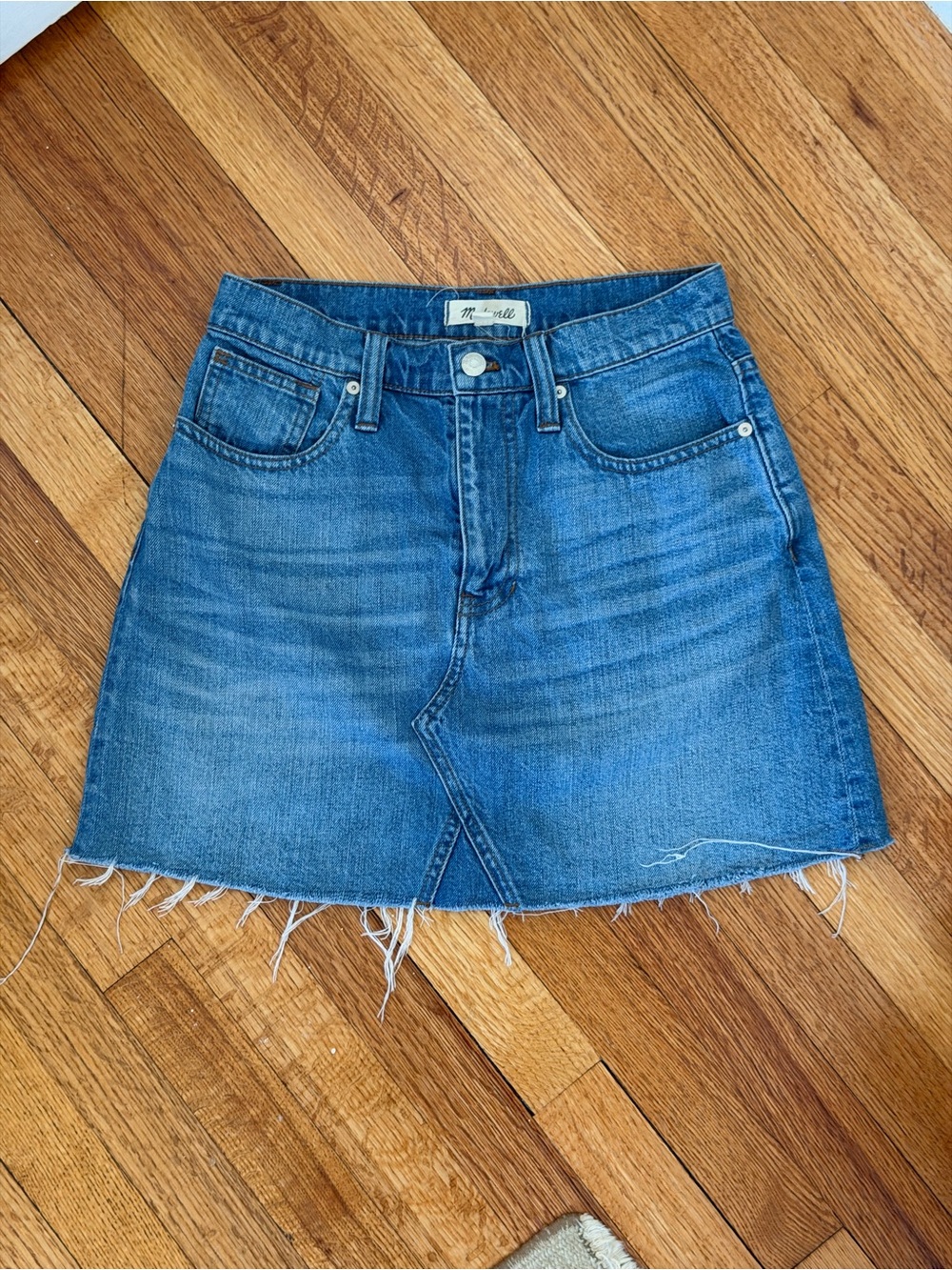 Madewell denim mini skirt